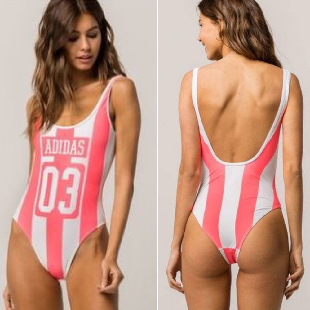 Adidas AA-42 Neon Striped One-Piece Swimsuit